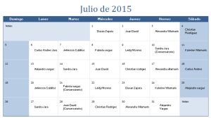 calendario julio